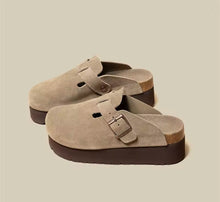 Load image into Gallery viewer, RTS: The Adaline Platform Suede Buckle Clogs
