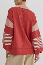 Load image into Gallery viewer, The Delinda Stripe and Color Blocking Pullover
