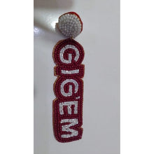 Load image into Gallery viewer, Mascot Custom Seed Bead Dangle Earrings - OBX Prep
