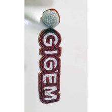 Load image into Gallery viewer, Mascot Custom Seed Bead Dangle Earrings - OBX Prep
