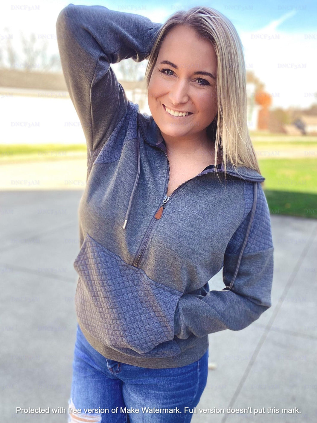 RTS:  FOREVER3AM BRANDED QUINN QUILTED HALF ZIP PULLOVERS-
