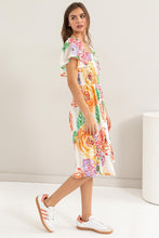 Load image into Gallery viewer, HYFVE Floral Flutter Sleeve Smocked Dress
