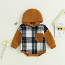 Load image into Gallery viewer, RTS: The Brady Hooded Plaid Onesie and Shirt-
