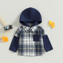 Load image into Gallery viewer, RTS: The Brady Hooded Plaid Onesie and Shirt-
