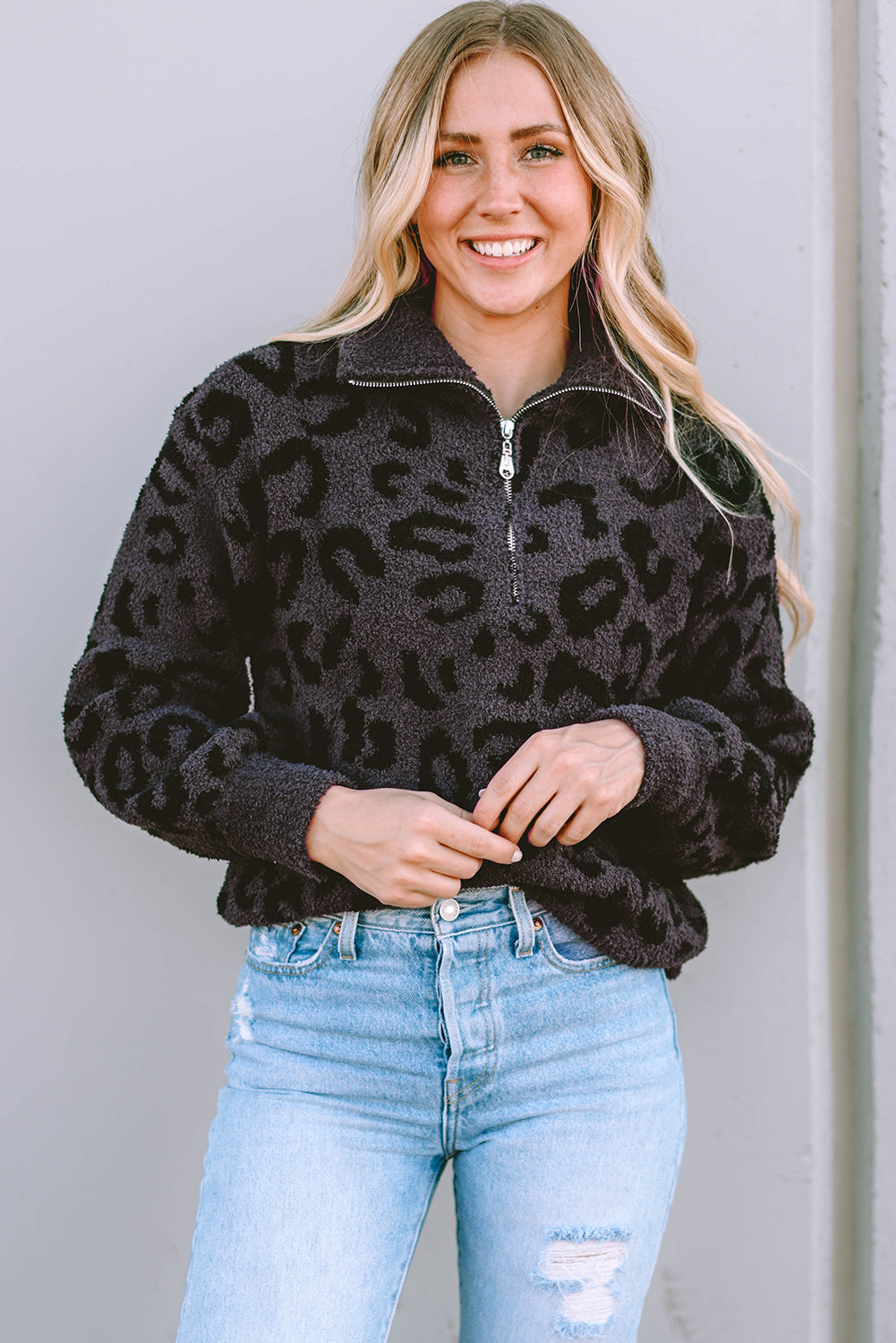 RTS: The Bailee Black Leopard Pullover-