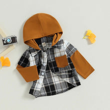 Load image into Gallery viewer, RTS: The Brady Hooded Plaid Onesie and Shirt-
