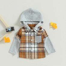 Load image into Gallery viewer, RTS: The Brady Hooded Plaid Onesie and Shirt-
