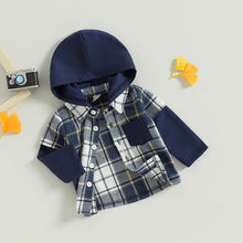 Load image into Gallery viewer, RTS: The Brady Hooded Plaid Onesie and Shirt-
