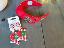 Load image into Gallery viewer, Joy Wreath Christmas Beaded Dangle Earrings - OBX Prep
