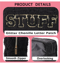 Load image into Gallery viewer, rts: Plush Chenille Letter Cosmetic Bag

