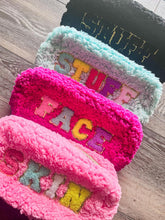 Load image into Gallery viewer, rts: Plush Chenille Letter Cosmetic Bag
