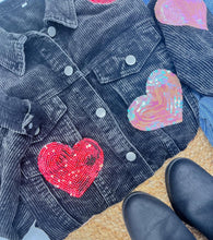 Load image into Gallery viewer, rts: Sequin Heart Corduroy Shacket
