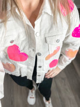 Load image into Gallery viewer, RTS: Sequin Heart Corduroy Shacket!
