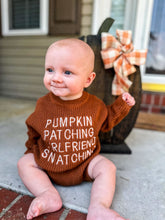 Load image into Gallery viewer, RTS: Pumpkin Patch Knit Onesie
