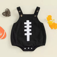 Load image into Gallery viewer, RTS: Corduroy Suspender Football Onesie
