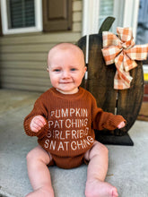 Load image into Gallery viewer, RTS: Pumpkin Patch Knit Onesie
