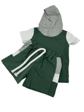 Load image into Gallery viewer, RTS: Colorblock Hooded Shirt and Short Set
