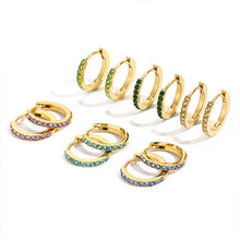 Load image into Gallery viewer, Birthstone Hoops- GOLD SEPTEMBER
