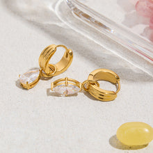 Load image into Gallery viewer, Preorder: Marquise Drop Hoop Earrings
