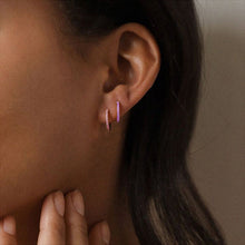 Load image into Gallery viewer, Birthstone Hoops- GOLD SEPTEMBER
