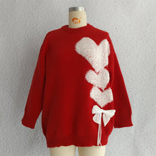 Load image into Gallery viewer, The Jolisa Repeating Heart Red Sweater
