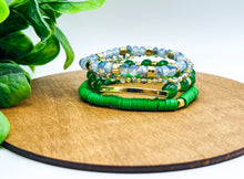 Load image into Gallery viewer, *RTS* Go Green Heishi Bead Bracelet Stacks
