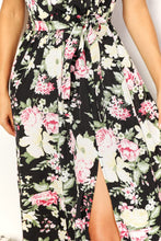 Load image into Gallery viewer, Floral Flutter Sleeve Tie-Waist Split Dress
