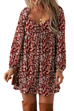 Load image into Gallery viewer, The Jacqueline Sheer Sleeve Floral Fall Dress
