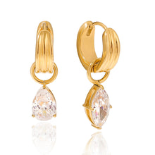 Load image into Gallery viewer, Preorder: Marquise Drop Hoop Earrings
