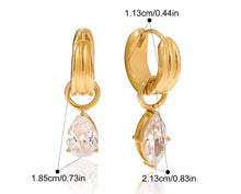 Load image into Gallery viewer, Preorder: Marquise Drop Hoop Earrings
