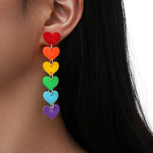 Load image into Gallery viewer, *RTS* Rainbow Heart Drop Studs
