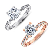 Load image into Gallery viewer, *Brilliant Round Cut Engagement Style Ring- SILVER SIZE 5
