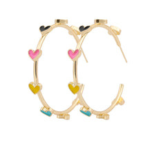 Load image into Gallery viewer, *RTS* Gold Heart Hoops
