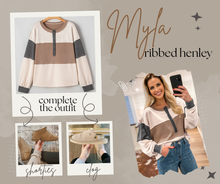 Load image into Gallery viewer, PREORDER: Myla Ribbed Henley 11.10.25 OSYM
