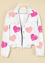 Load image into Gallery viewer, RTS: Sequin Heart Corduroy Shacket!
