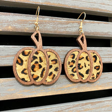 Load image into Gallery viewer, Animal Print Pumpkin Earrings
