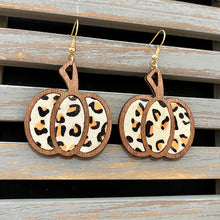 Load image into Gallery viewer, Animal Print Pumpkin Earrings
