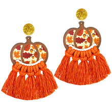 Load image into Gallery viewer, Fall/Thanksgiving Macrame Earrings
