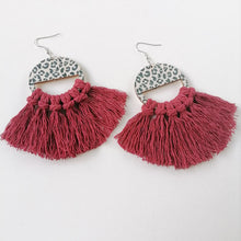 Load image into Gallery viewer, *RTS* Macrame Cheetah Earrings
