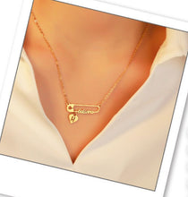 Load image into Gallery viewer, *Preorder: Safety Pin Initial Name Necklace*
