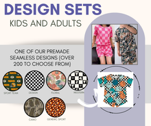 Load image into Gallery viewer, PREORDER: Custom Print TWO PIECE SET ( kids and adults) - custom seamless-mockup 9.15.25
