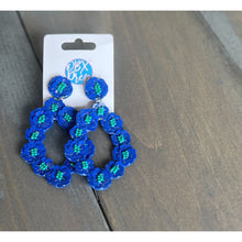 Load image into Gallery viewer, Handmade Oval Floral Spring Summer Beaded Earrings - OBX Prep
