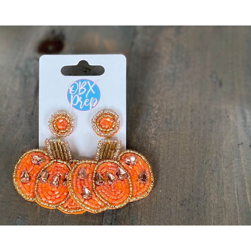 Glam Pumpkin Seed Bead Dangle Earrings - OBX Prep