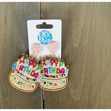 Load image into Gallery viewer, Birthday Cake Seed Beaded Drop Earrings - OBX Prep
