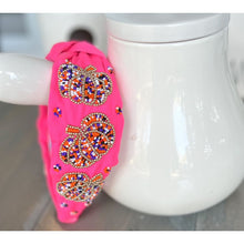 Load image into Gallery viewer, Pumpkin Confetti Pink Beaded Headband - OBX Prep
