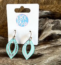 Load image into Gallery viewer, Handmade Spring Pastel Leaf Cutout Earrings – Lightweight &amp; Chic! 🌸✨.
