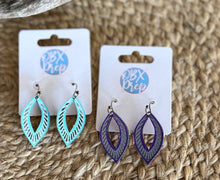 Load image into Gallery viewer, Handmade Spring Pastel Leaf Cutout Earrings – Lightweight &amp; Chic! 🌸✨.
