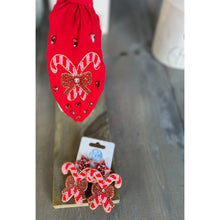 Load image into Gallery viewer, Candy Cane Christmas Seed Beaded Headband OBX Prep Exclusive S
