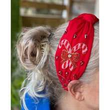 Load image into Gallery viewer, Candy Cane Christmas Seed Beaded Headband OBX Prep Exclusive S
