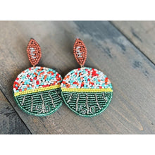 Load image into Gallery viewer, Football Stadium Beaded Dangle Earrings Restocking - OBX Prep
